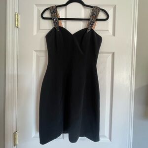 Vintage Oleg Cassini Black Cocktail dress with beading